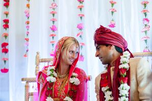 Mandap with Fuchsia Carnations