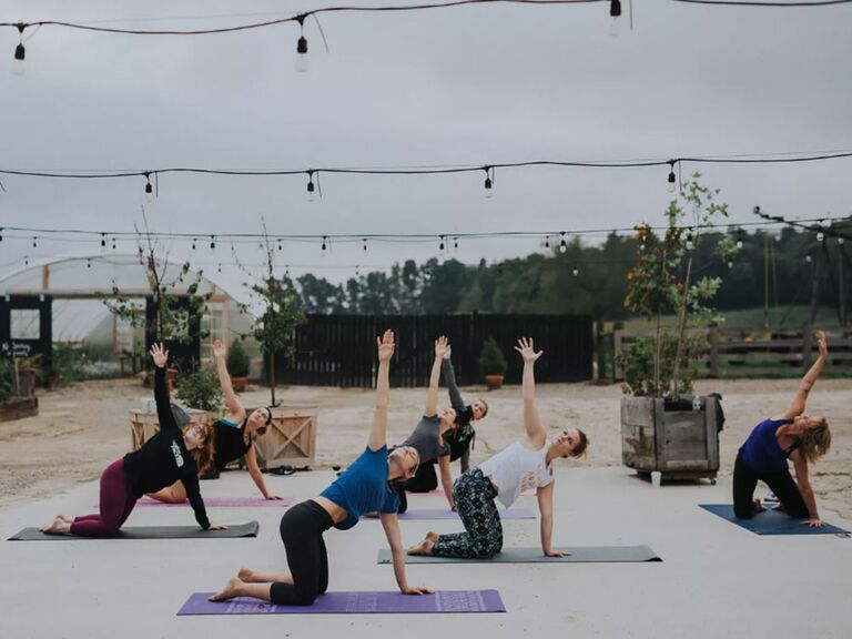 people doing yoga