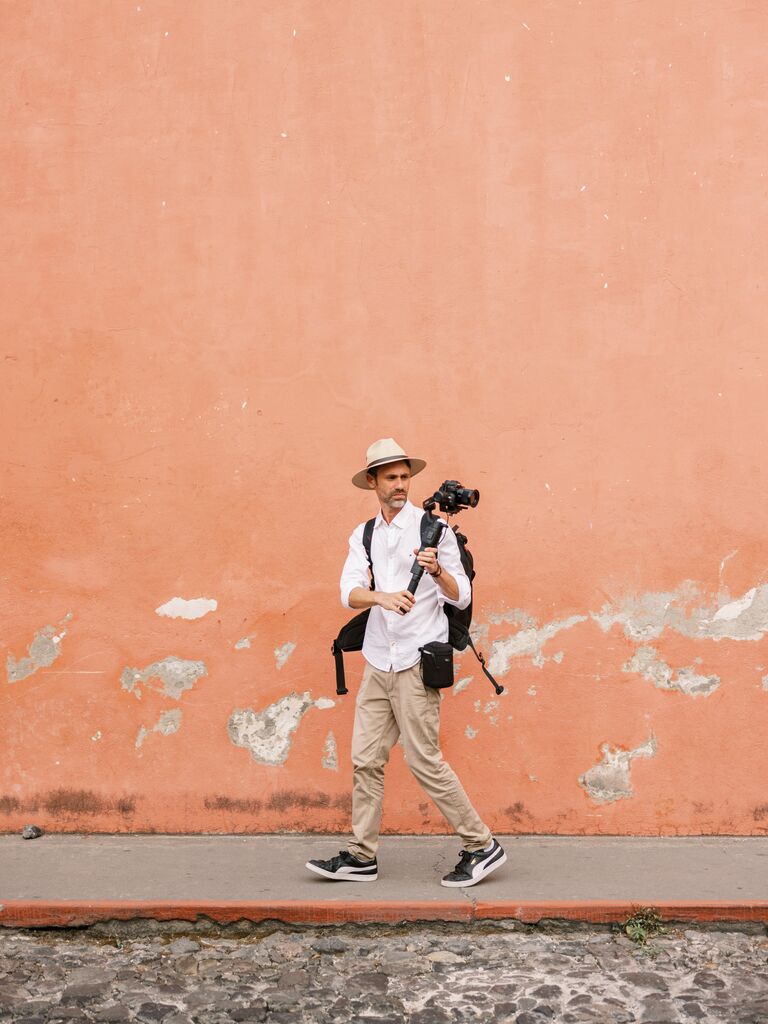 Videographer Rodrigo Zadro filming in Guatemala with The Knot