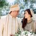 Couple in Traditional Gold Hindu Wedding Attire