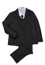 Little Tuxedos "Mason" Kids Black Suit (5-Piece Set) Flower Girl Dress and Ring Bearer Outfit - thumbnail - 4