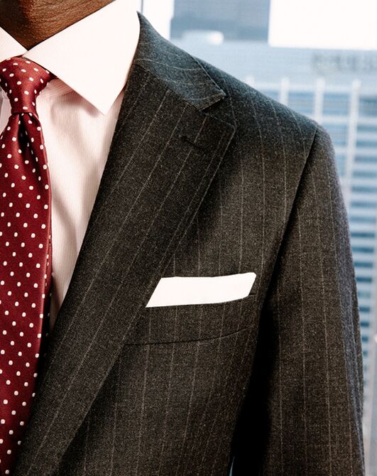 Tie Bar The Lakeshore Wool Chalk Stripe Charcoal Jacket Gray Tuxedo - 5