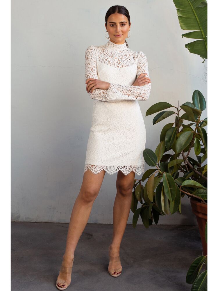 Jenny Yoo Little White Dress long sleeve lace dress