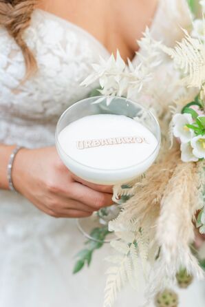 Signature Cocktails With Egg White Decorations