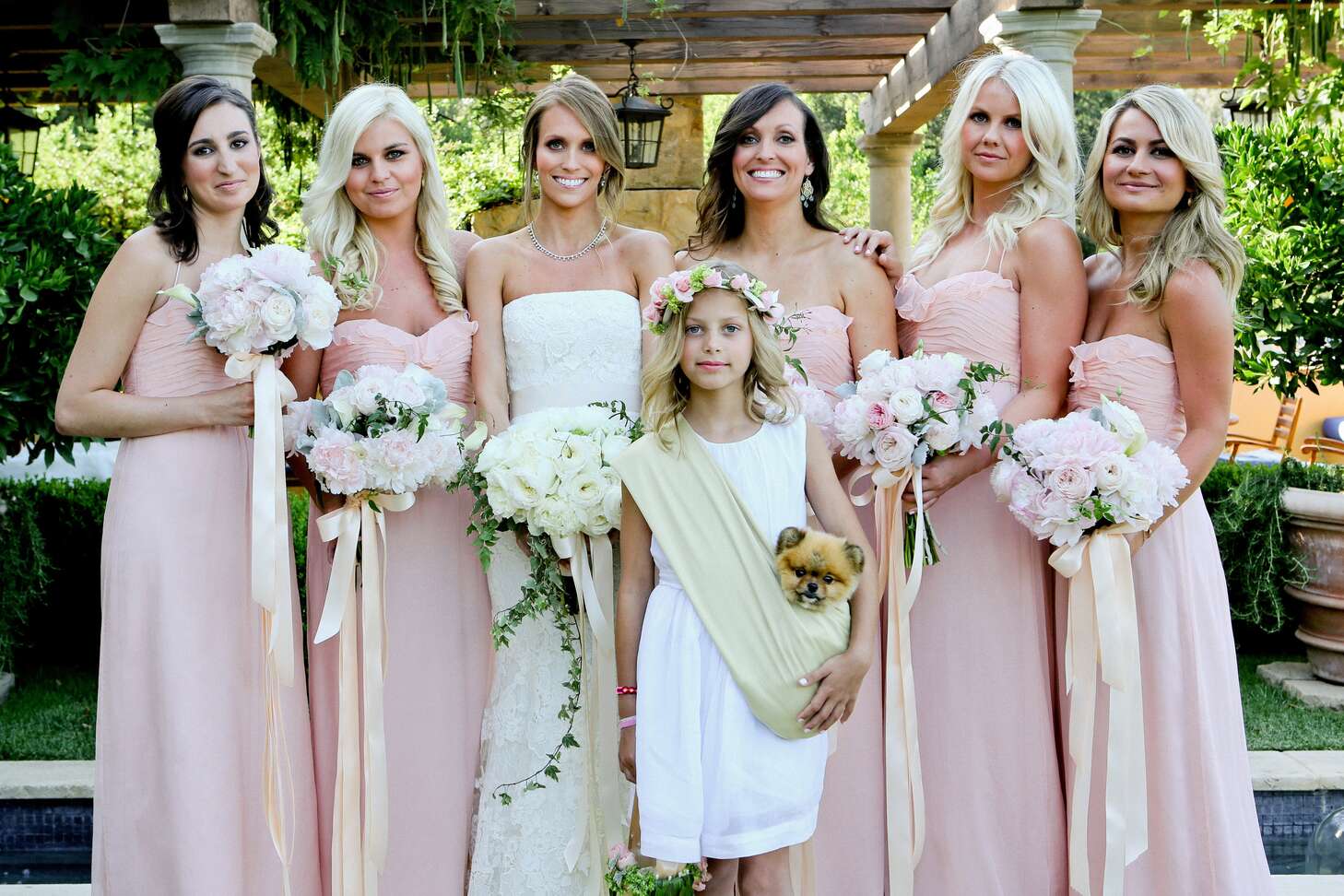 Pink Ruffle Bridesmaid Gowns