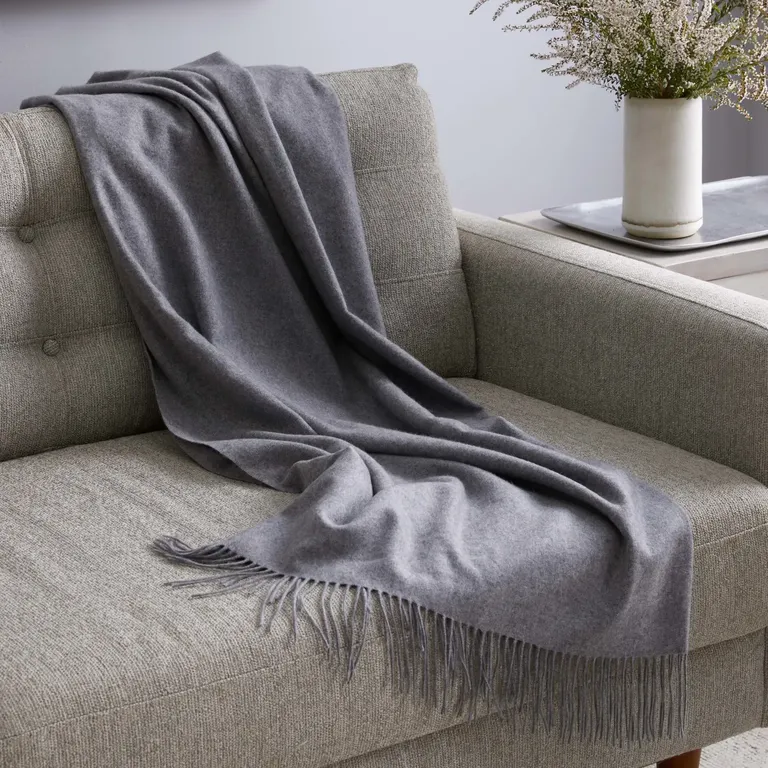 Gray Mongolian Cashmere Throw luxury gift for wife