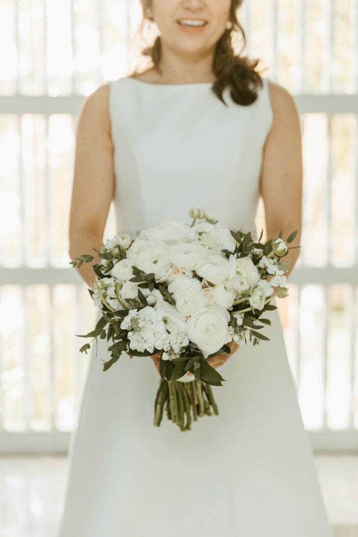 Simple White Bouquet with Greenery