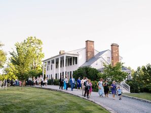 Guests Walking a Gravel Path at an Inn in Charlottesville, NC