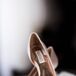 Badgley Mischka Champange Shoes With Crystals