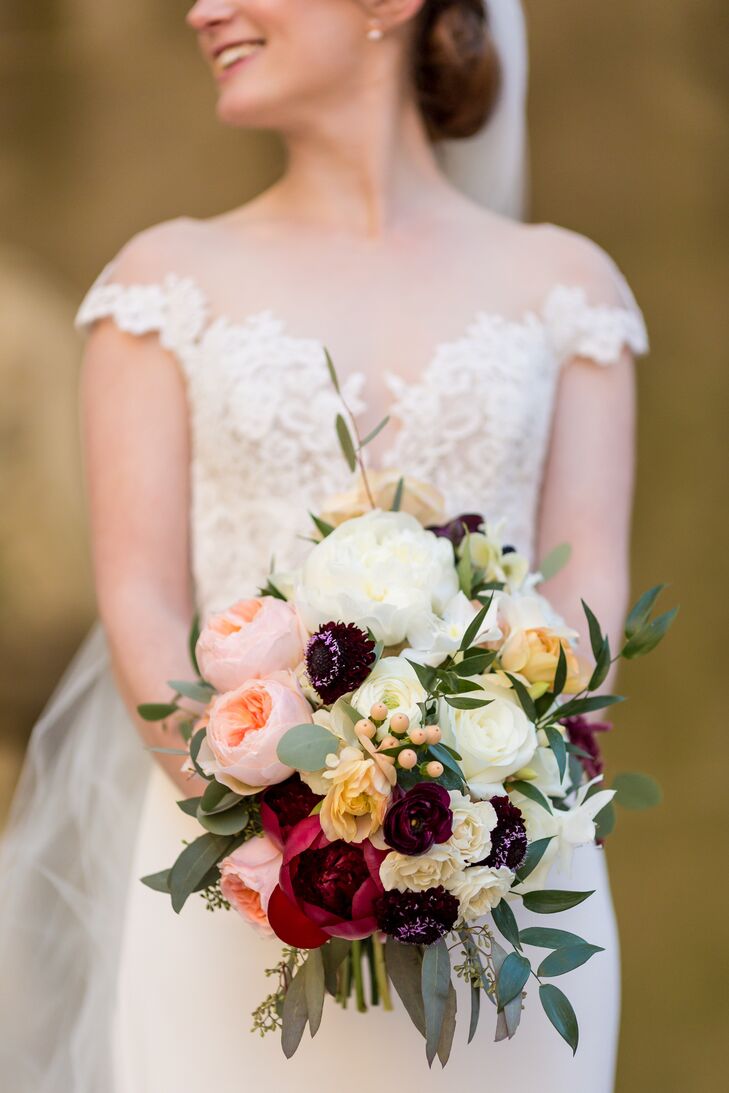 Bouquet with Scabiosa and Roses at The Meridian House in Washington, D.C.