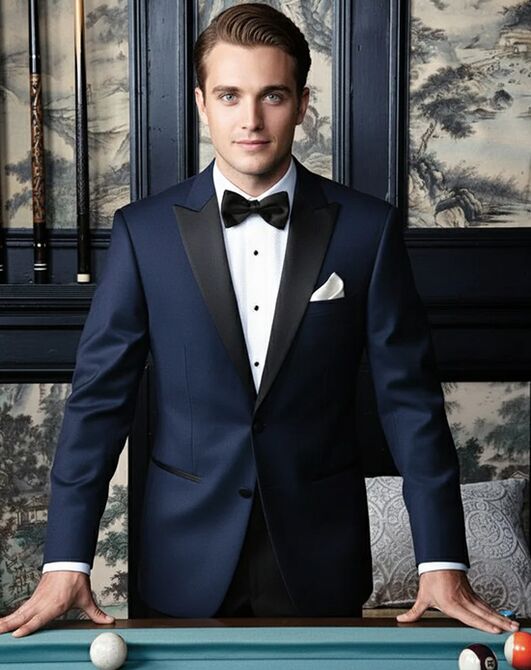 BLACKTIE VERMONT Midnight Blue Wedding Tuxedo Blue Tuxedo - 6