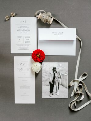 Simple, Modern Black-and-White Wedding Invitations