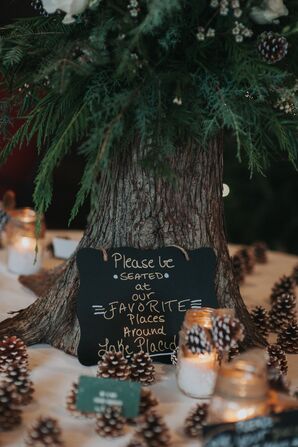 Rustic Chalkboard Signs at a Winter Wedding