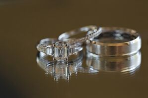 Silver Engagement Ring with Oval Diamon