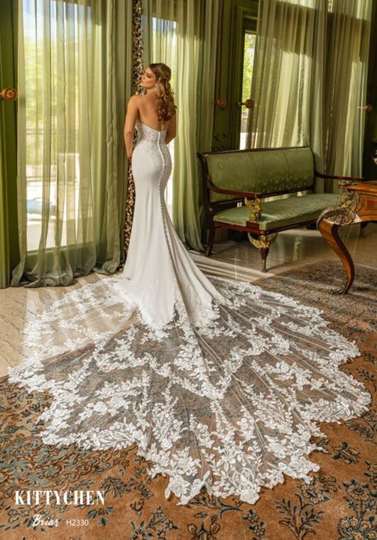 KITTY CHEN BRIAR, H2330 Fit-and-Flare Wedding Dress - 4