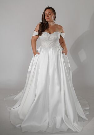 Olivia Bottega Plus-Size Satin Wedding Dress Kimberly A-Line Wedding Dress