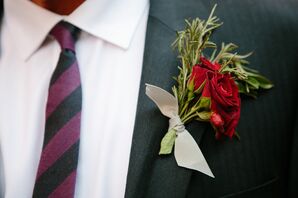 Burgundy Rose Boutonniere