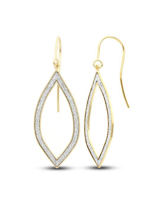 Kay Jewelers Glitter Drop Earrings 14K Yellow Gold Wedding Earrings photo - 1