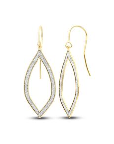 Kay Jewelers Glitter Drop Earrings 14K Yellow Gold Wedding Earring photo
