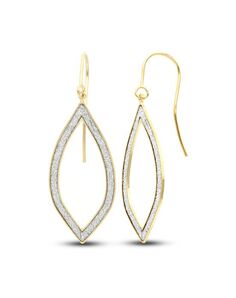 Kay Jewelers Glitter Drop Earrings 14K Yellow Gold Wedding Earring photo