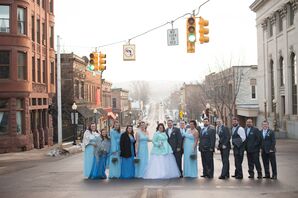 Winter Wedding Party in Marquette, Michigan