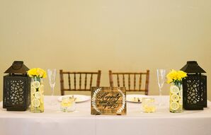 Canary Yellow and White Sweetheart Table