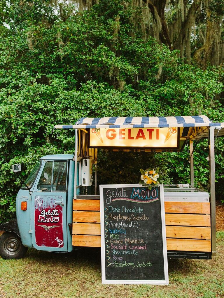wedding menu gelato truck