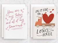 romantic heart and graphic valentine's day cards for fiancé