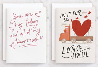 romantic heart and graphic valentine's day cards for fiancé