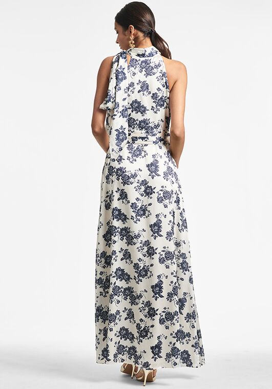 Sachin & Babi Kayla Gown - Ivory & Navy Peony Bridesmaid Dress - 3