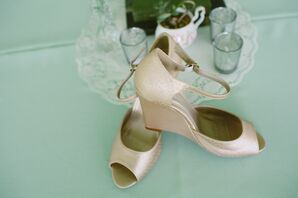 Champagne Wedge Bridal Heels