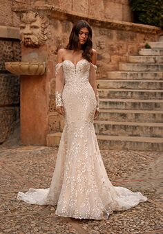 Moonlight Couture H1562 Mermaid and Trumpet Wedding Dress