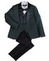 BLACKTIE "London" Kids Hunter Green Tuxedo (5-Piece Set) Flower Girl Dress and Ring Bearer Outfit - thumbnail - 1