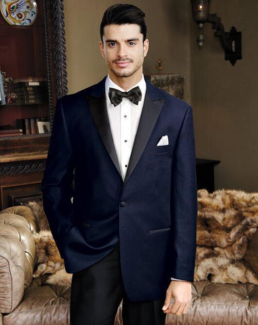 BLACKTIE LIAM Navy Velvet Wedding Tuxedo Blue Tuxedo - 5