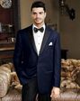 BLACKTIE LIAM Navy Velvet Wedding Tuxedo Blue Tuxedo - thumbnail - 5