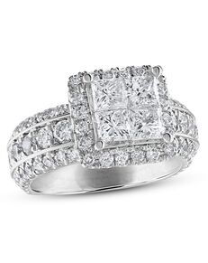 Kay Jewelers Glamorous Princess Cut Engagement Ring