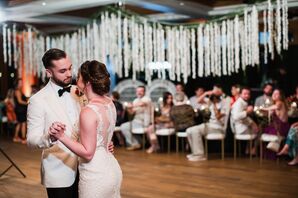 Modern First Dance with Couple Dressed in White Suit Jacket and Sheath Dress