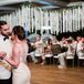 Modern First Dance with Couple Dressed in White Suit Jacket and Sheath Dress