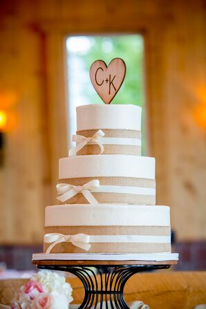 Burlap-Adorned Three-Tier Cake