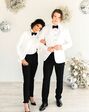 Suit Shop Men's Ivory White Shawl Lapel Tuxedo Tuxedo - thumbnail - 4