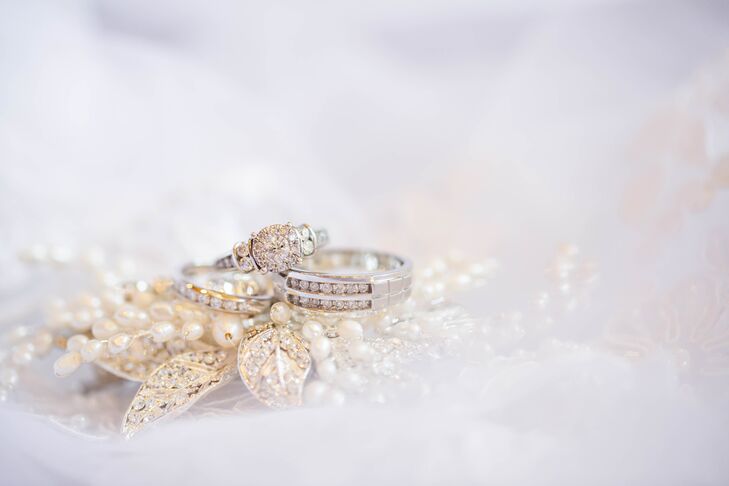 Halo Round Cut Engagement Ring with Channel Band