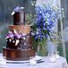 Round, Brown Fondant Wedding Cake