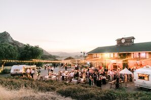 The Holland Ranch Reception Space Decorated with String Lights