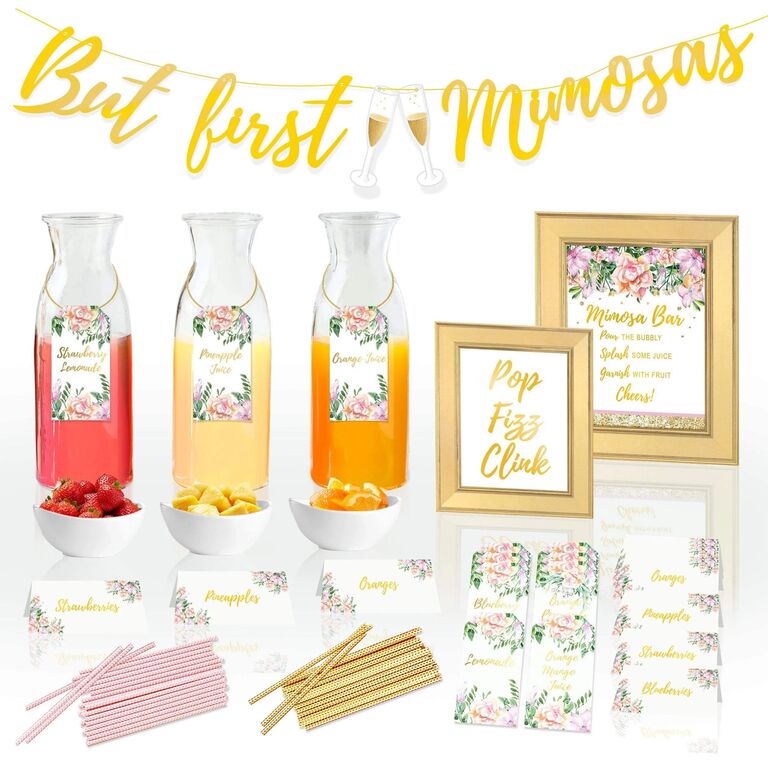A selection of festive wedding decorations.