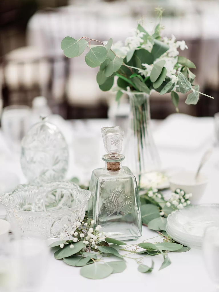 Pretty eucalyptus wedding centerpieces