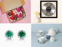 Collage of four 20-year anniversary gift ideas