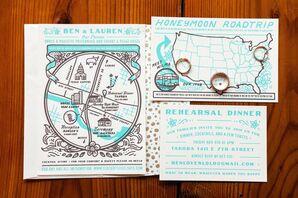 Eclectic Bright Blue Invitation Suite