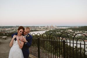 Modern Couple in Cincinnati Park with Skyline Views