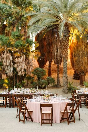 Reception With Folding Chairs and Round Tables at The Living Desert Zoo and Garden in Palm Desert, California