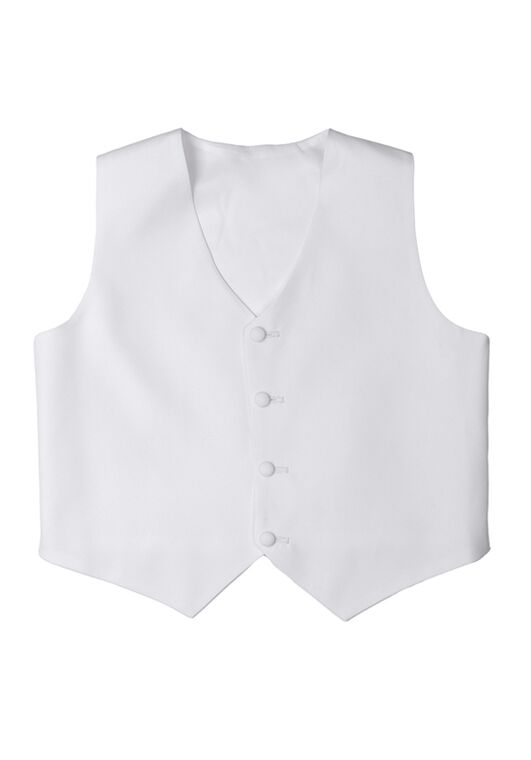 Little Tuxedos "Mason" Kids White Suit (5-Piece Set) Flower Girl Dress and Ring Bearer Outfit - 6